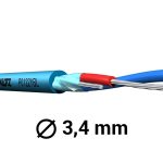 גליל כבל חיווט לרקים שני גידים עם סיכוך צבע כחול 100 מטר Klotz P0122BL