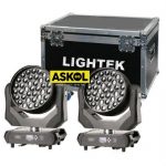 זוג פנסים חכמים Lightek LED Moving Wash 37 RGBW Zoom