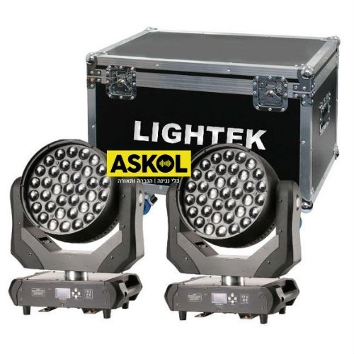 זוג פנסים חכמים Lightek LED Moving Wash 37 RGBW Zoom