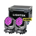 זוג פנסים חכמים בקייס Lightek Wash Zoom LED 19X40 RGBW