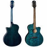 גיטרה אקוסטית מוגברת Luna Gypsy Quilt Ash A/E Teal