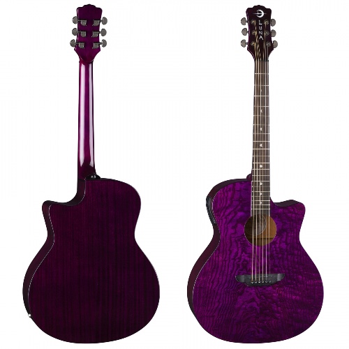 גיטרה אקוסטית מוגברת Luna Gypsy Quilt Ash A/E Trans Purple