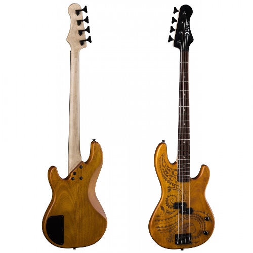 גיטרה בס Luna Tattoo Electric Bass 34 Inch Scale