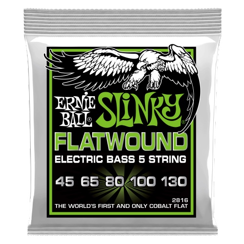 סט מיתרים לבס Ernie Ball Slinky Flatwound 5-String Bass 45-130