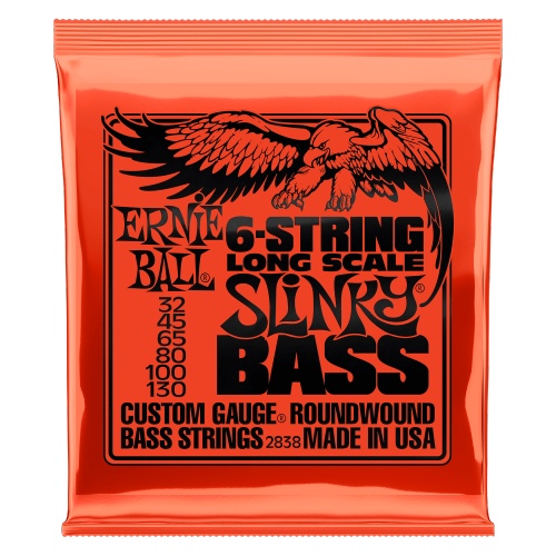 סט מיתרים לבס Ernie Ball Slinky Nickel Wound 6-String Long Scale 32-130