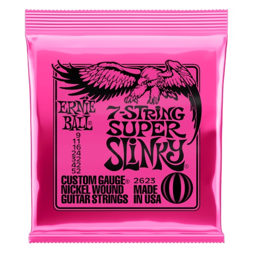 סט מיתרים לחשמלית Ernie Ball 7-String Super Slinky Nickel Wound 9-52
