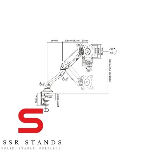 זרוע למסך מחשב SSR Stands SR-LDT09-C012