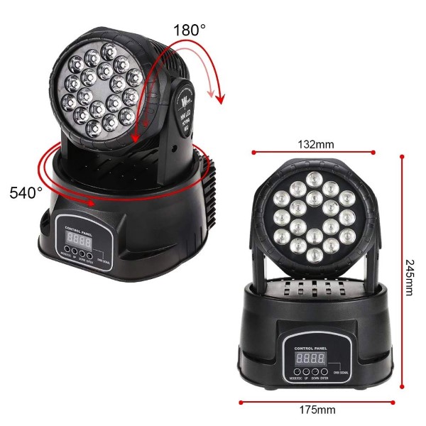 פנס חכם Shadow PL-14A LED 18x3W RGBW (2)