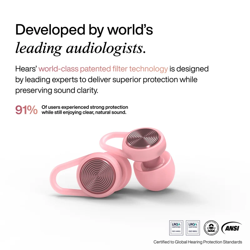 אטמי אוזניים Hears Plus Cabana Pink (4)