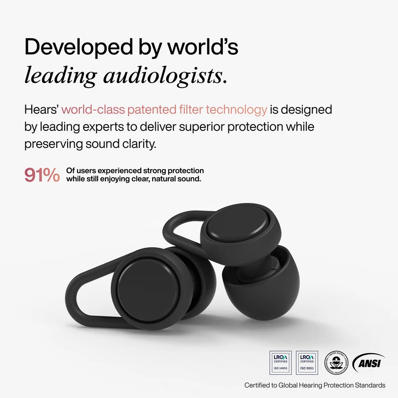 אטמי אוזניים Hears Plus Jet Black (5)