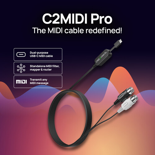 כבל וממשק MIDI חכם CME C2MIDI Pro USB-C 4