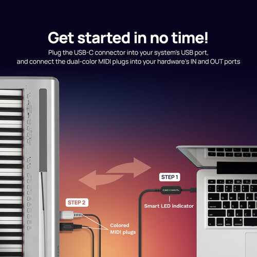 כבל וממשק MIDI חכם CME C2MIDI Pro USB-C 7