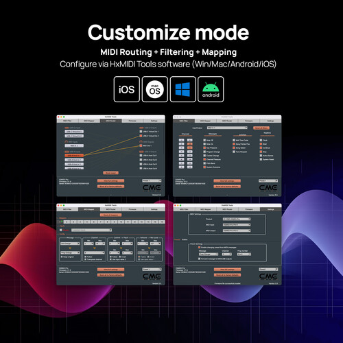 ממשק USB Host MIDI מקצועי CME H2MIDI Pro 7