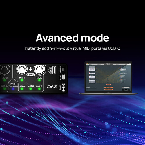 ממשק USB Host MIDI מקצועי CME H4MIDI WC 8